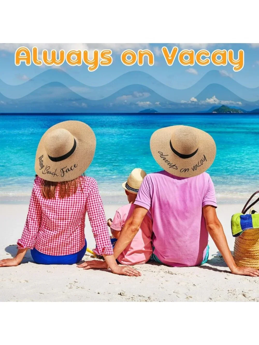 6 Pcs Women's Summer Floppy Beach Hats - Embroidered, Foldable, Large Brim
